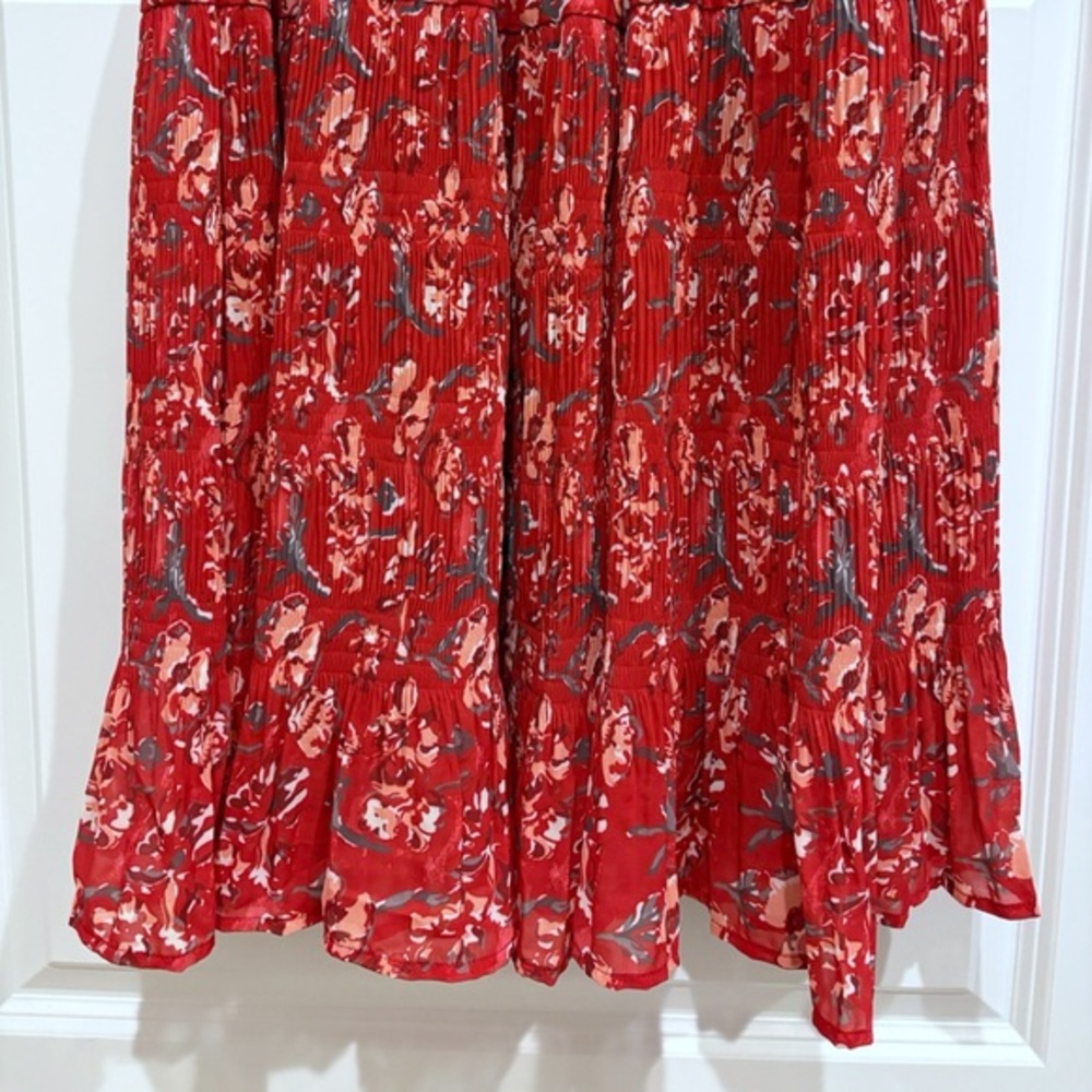 Women's Tribal Printed‎ Plisse Halter Maxi Dress XS Sleeveless Ruffle Pretty - Picture 6 of 10